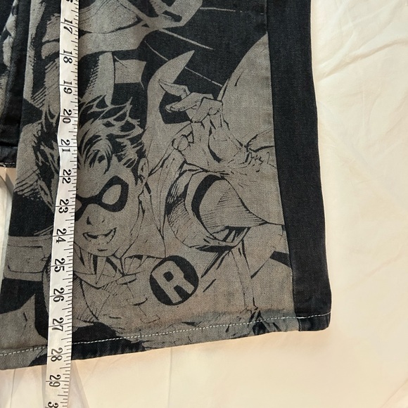 NEW BATMAN x ROMWE Graphic Wide Leg Boyfriend Jeans Skater‎ Grunge XS - Picture 10 of 11